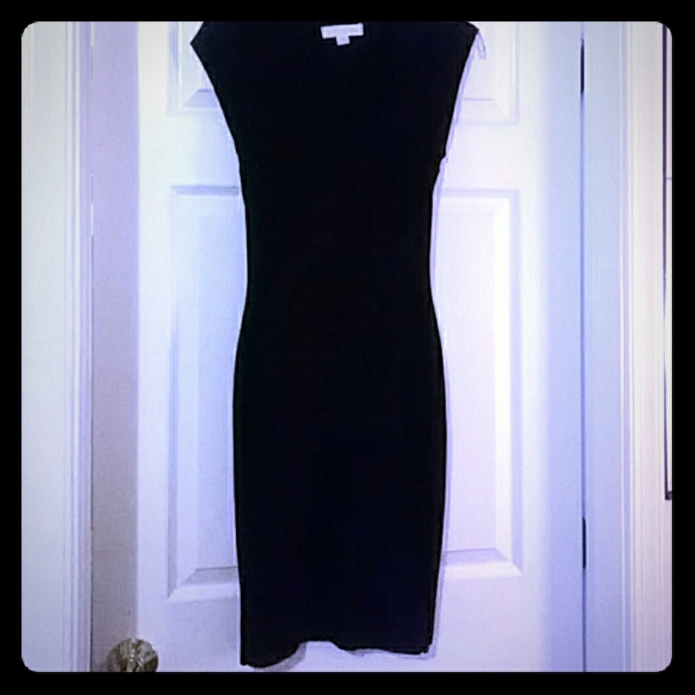 Black shape flattering sweater dress